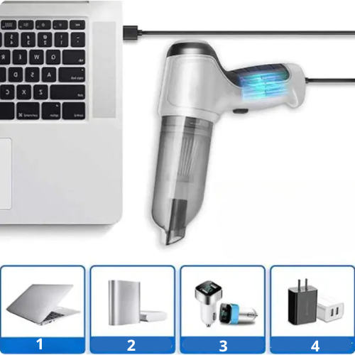 Aspiradora Portátil Sin Cable Coche – Potente, Ligera y Recargable por USB