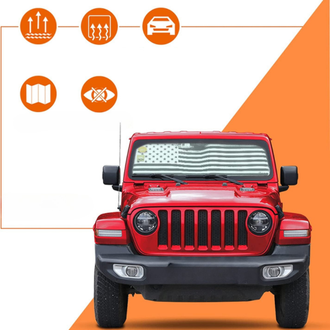 Slnečník na čelné sklo s americkou vlajkou — jedinečný štýl a ochrana pred teplom