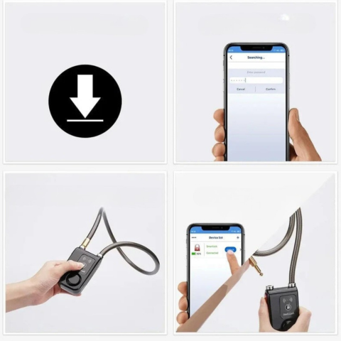 Antirrobo Inteligente Para Bicicleta Con Alarma 110dB Y Control A Través De Aplicación — Protección Fiable Y Moderna
