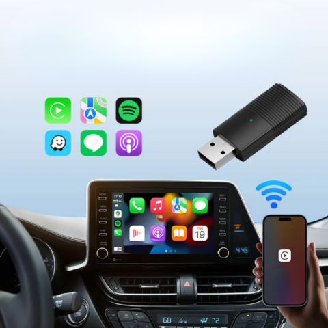 מתאם CarPlay אלחוטי — תואם iOS ו-Android Auto