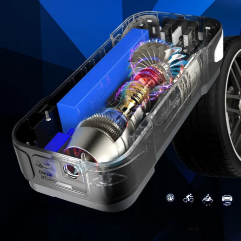 Avviatore Auto Portatile — Multifunzione Con Compressore