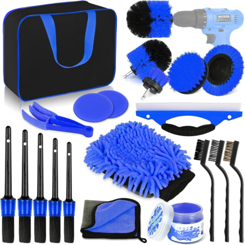 Car Cleaning Tool Kit — Multifunctional With Storage Bag