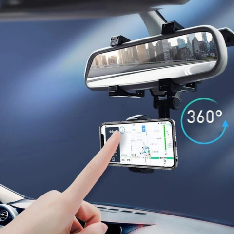 Support Phone Rearview Mirror – Adjustable Angle and Stable Mounting