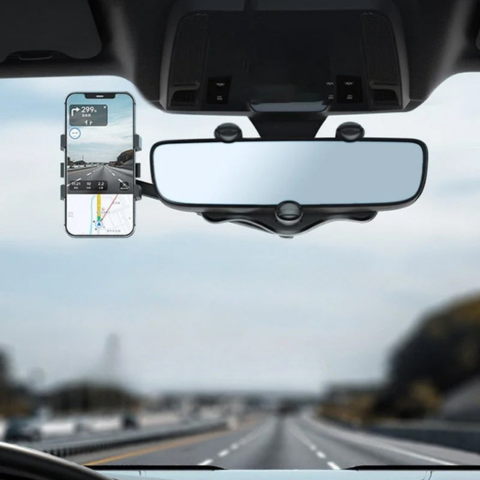 Support Phone Rearview Mirror – Adjustable Angle and Stable Mounting