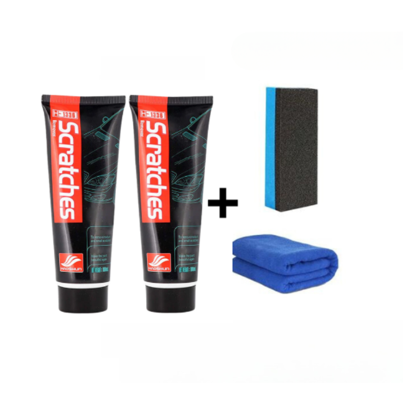 Kit Efface-Rayures Voiture – Crème Rénovatrice Peinture + Tampon Applicateur