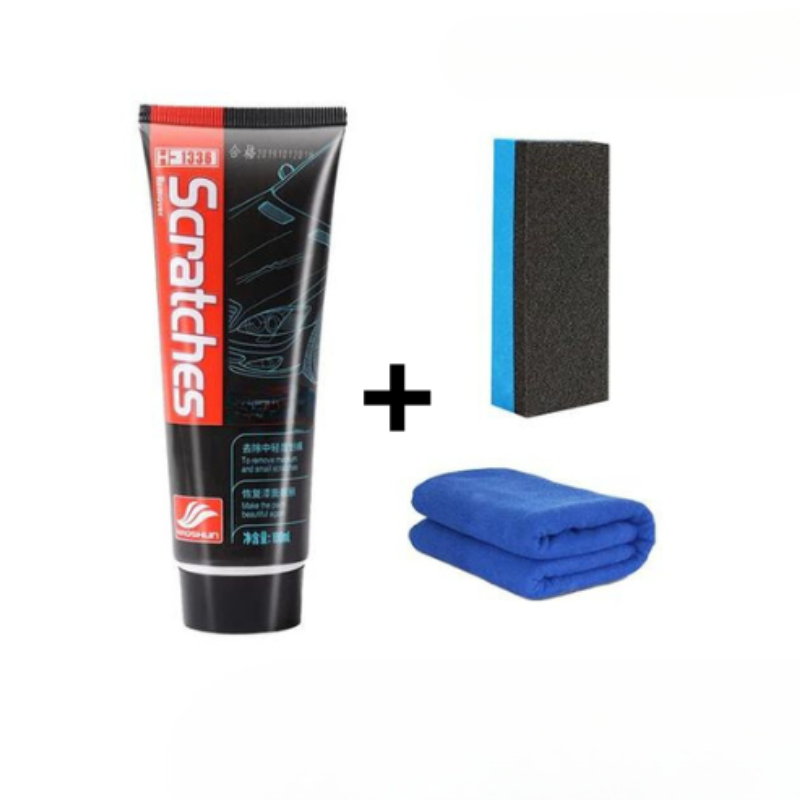 Kit Efface-Rayures Voiture – Crème Rénovatrice Peinture + Tampon Applicateur