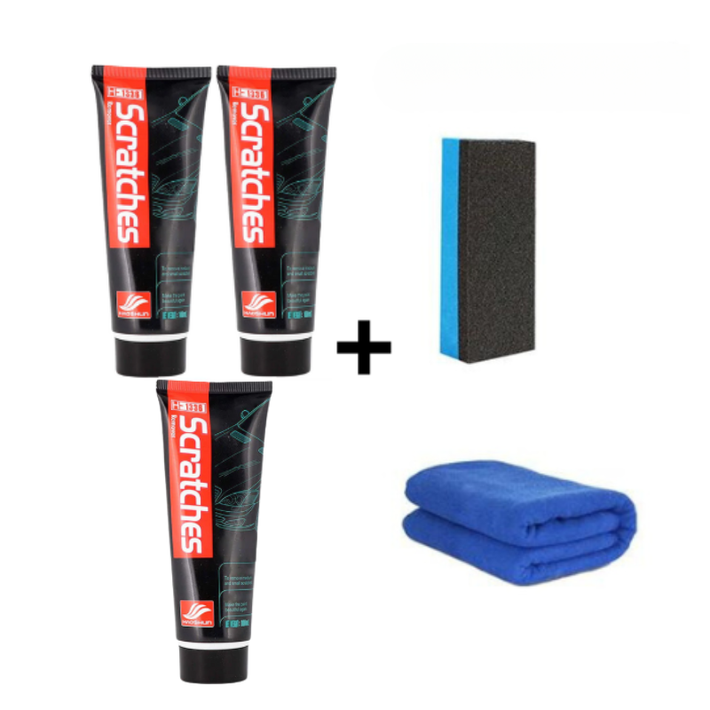 Kit Efface-Rayures Voiture – Crème Rénovatrice Peinture + Tampon Applicateur