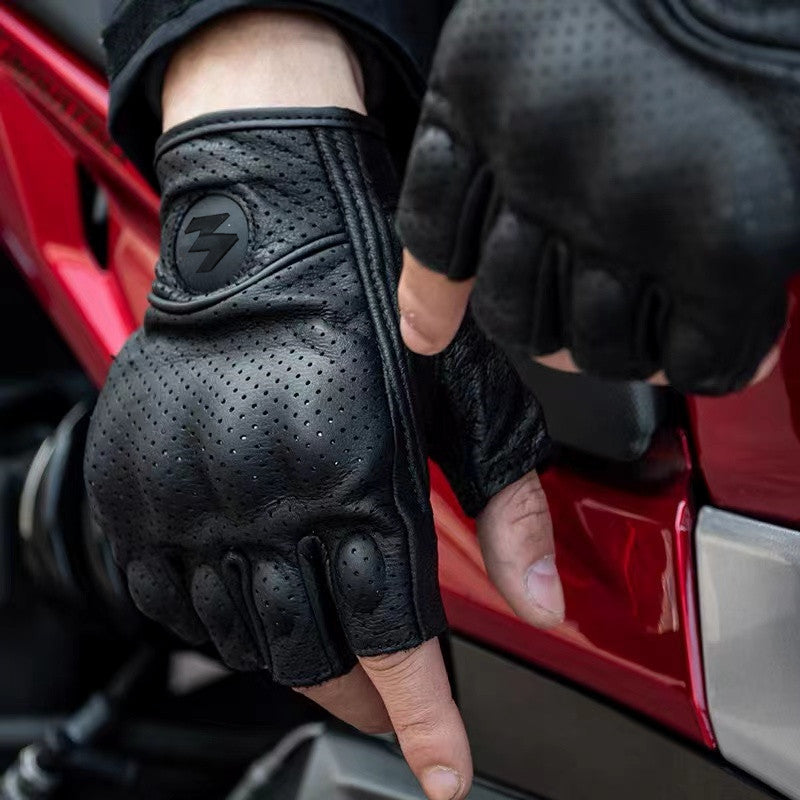 Puolihanskat Moottoripyöräilyyn - Retro Biker -tyyli ja Hengittävät Kesä