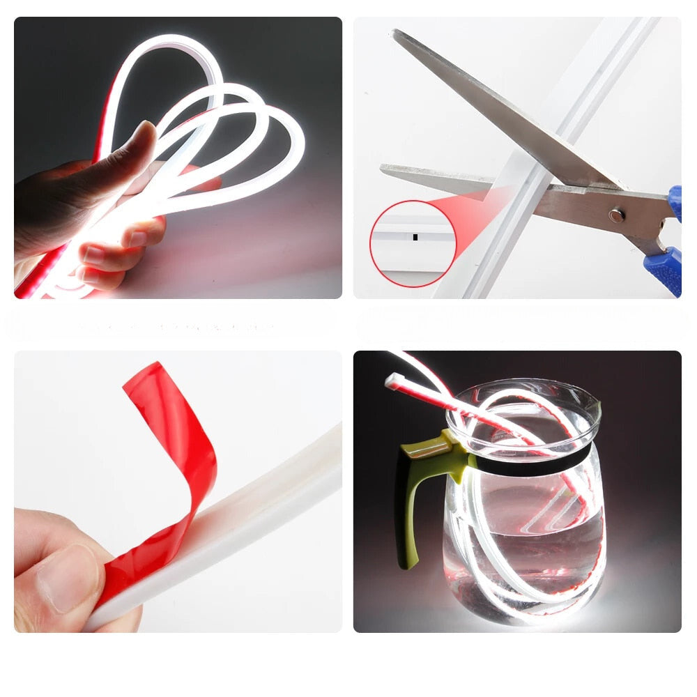 Osvetlená páska na kapotu auta