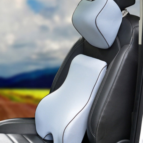 Cuscino per poggiatesta e supporto lombare in memory foam - Comfort e sollievo per la schiena