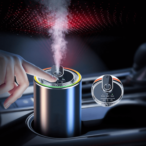 Luftbefeuchter mit Licht für das Auto — Luftreiniger & LED-Ambiente 