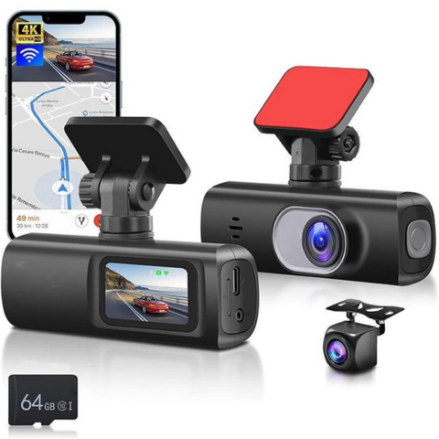 Dashcam Doble Objetivo – Vigilancia Total y Conexión WiFi 