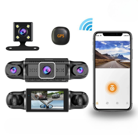 4-kanals dashcam - integrert Wifi og GPS