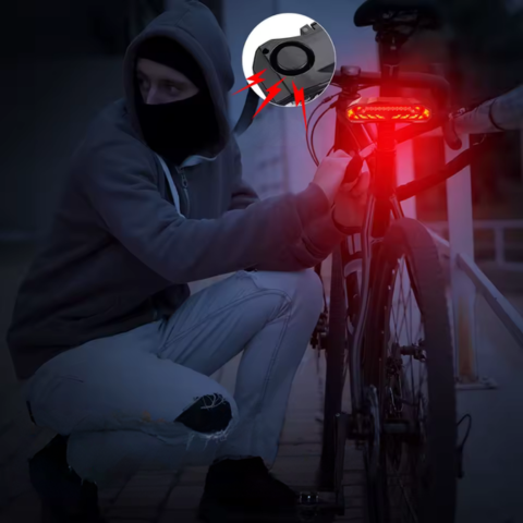 Luz trasera multifunción para bicicleta - intermitente, freno y alarma