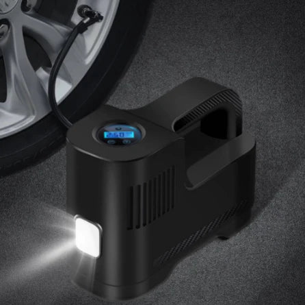 Draagbare Digitale 12V Luchtcompressor Met LED-lamp — Veiligheid En Gebruik 's Nachts 